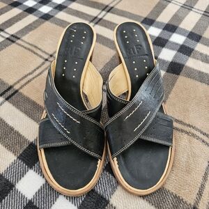 Alberto Fermani Black Leather Sandals